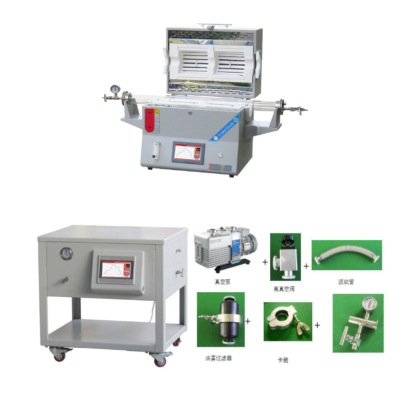 1200℃双温区多通道低真空组合 式CVD系统OP-1200-T2ZD